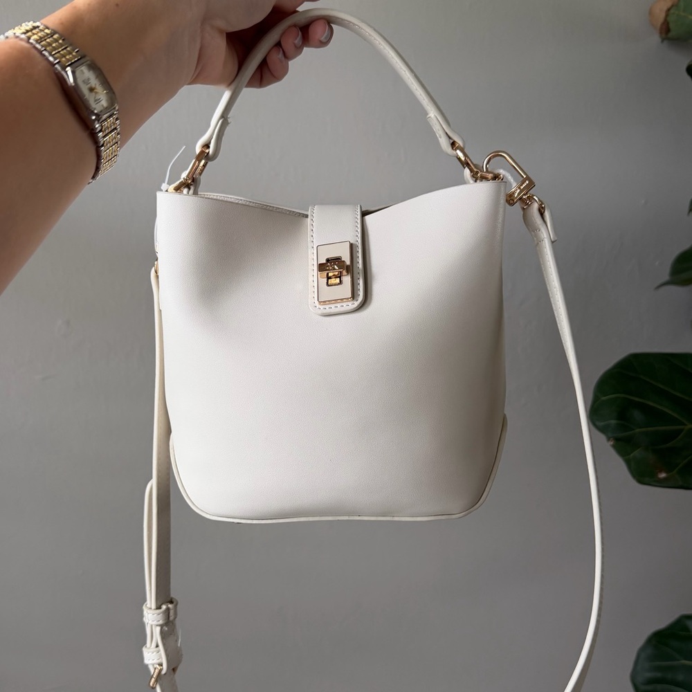 Classic White Top-Handle Shoulder Bag